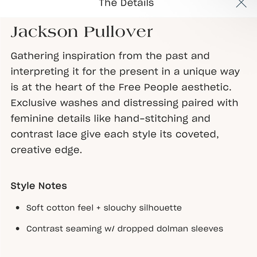 NWOT Free People Jackson Pullover sweater in size XS retail: $168 - Picture 6 of 6